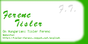 ferenc tisler business card